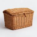 Coffre de rangement en osier naturel rectangulaire avec couvercle 60 x 40 x 35 cm