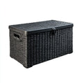 Coffre de rangement noir 60 x 40 x 33 cm en polypropylène tressé rectangulaire